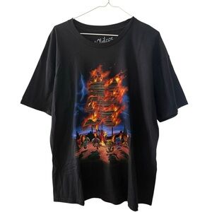 Vintage Insane Clown Posse ICP Burning Man Band T Shirt Men Medium Black Orange